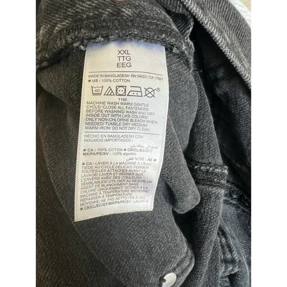 Old Navy Cotton Slouchy Straight Non-Stretch Black Jean Short Overalls Sz XXL - Picture 8 of 8